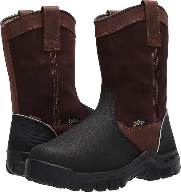 Carhartt 11 Wellington Waterproof Metguard Comp Toe Industrial Boot Men's Work Boots Brown Oil Tan/Black Coated : 11 D - Medium