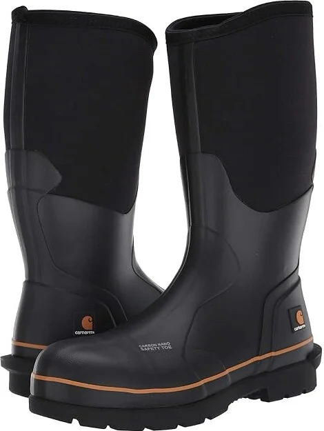 Carhartt 15 Waterproof Carbon Nano Comp Toe Rubber Boot Men's Work Boots Black : 7 D - Medium