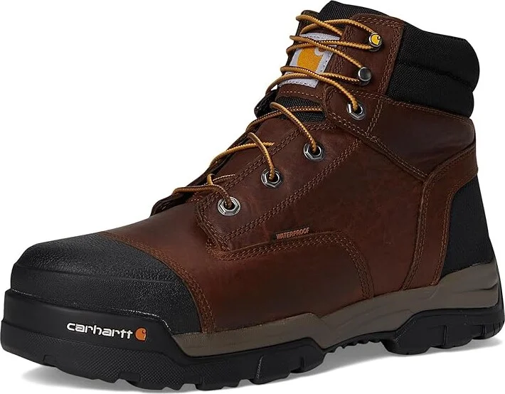 Carhartt 6 Ground Force Waterproof Composite Toe Work Boot Men's Work Lace-up Boots Brown Oil Tanned Leather : 8 D - Medium - Image 6