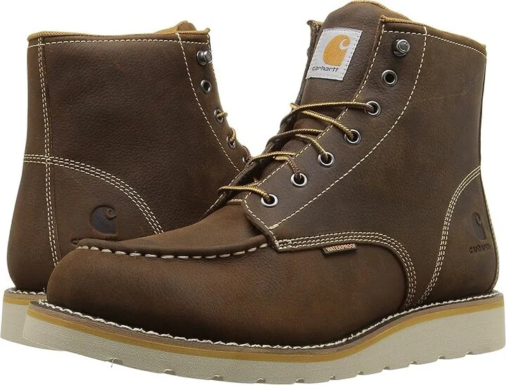 Carhartt 6-Inch Non-Safety Toe Wedge Boot Men's Work Boots Brown Oil Tanned Leather : 9 D - Medium