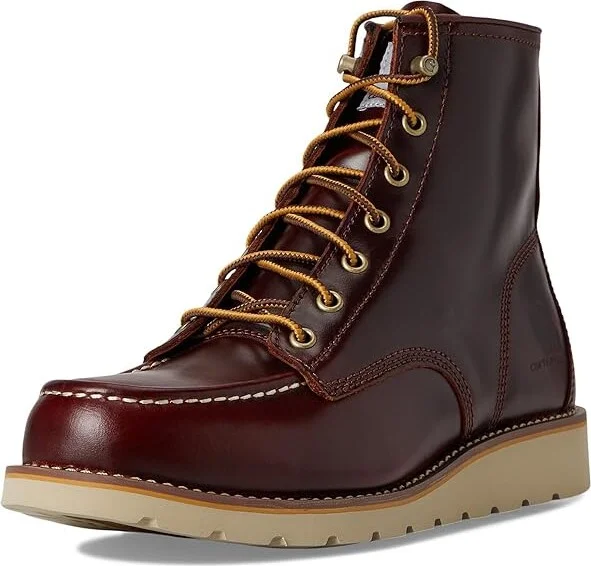 Carhartt 6 Moc Toe Wedge Boot Men's Work Boots Red Brown : 14 D - Medium, Leather - Image 5