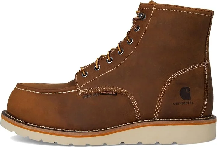 Carhartt 6 Waterproof Moc Nano Toe Wedge Work Boots Men's Hiking Boots Light Brown : 9.5 E - Wide, Leather/Rubber - Image 6