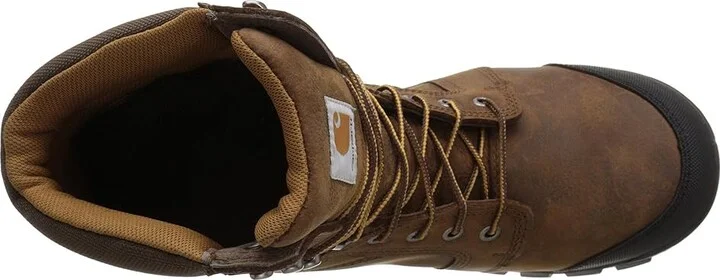 Carhartt 8 Waterproof Composite Toe Internal Metatarsal Guard Work Boot Men's Work Boots Dark Brown Oil Tanned : 12 D - Medium, Leather - Image 2