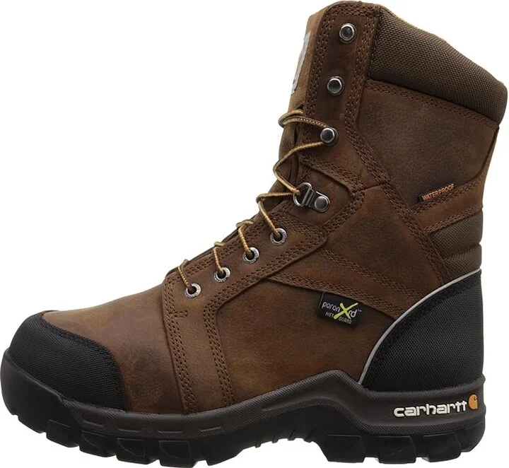 Carhartt 8 Waterproof Composite Toe Internal Metatarsal Guard Work Boot Men's Work Boots Dark Brown Oil Tanned : 12 D - Medium, Leather - Image 6
