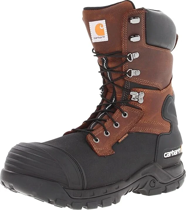 Carhartt CMC1259 10 Pac Safety Toe Boot Men's Work Boots Brown Oil Tanned Leather : 8 D - Medium, Cordura/Leather - Image 2
