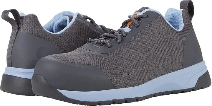 Carhartt Force 2 Nano Toe Work Sneaker Women's Shoes Charcoal/Powder Blue Trim : 6 B - Medium, Textile
