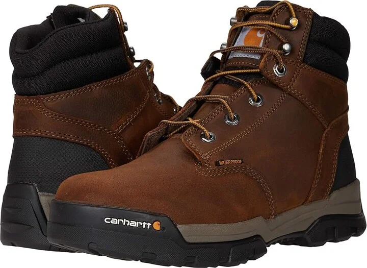 Carhartt Ground Force 6 Waterproof Soft Toe Men's Shoes Bison Brown/Oil Tan : 10.5 D - Medium, Leather