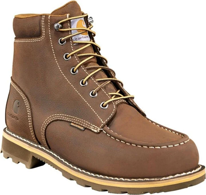 Carhartt Men's 6" Waterproof Lug Work Boot Moc Toe Chocolate 15 EE