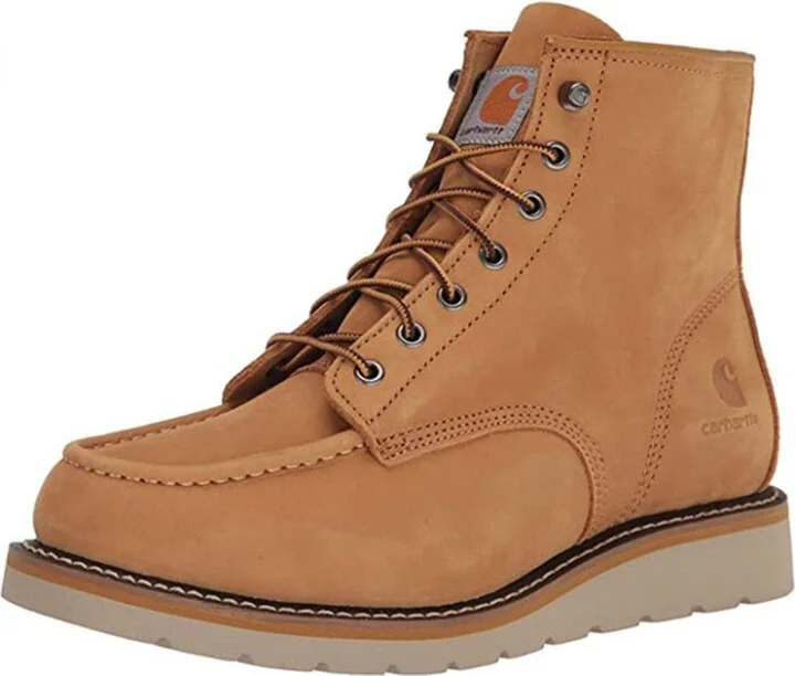 Carhartt Men's Soft Toe 6" Lace-Up Wedge Work Boot Moc Wheat 13 EE