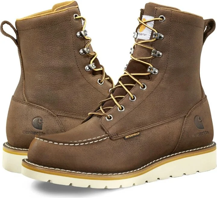 Carhartt Men's Wp Soft Toe 8" Lace-Up Wedge Work Boot Moc Dark Brown 11.5 EE