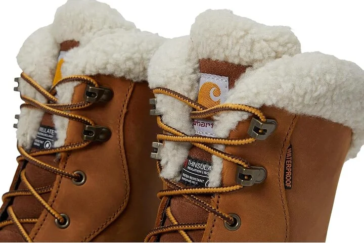 Carhartt Pellston WP Ins. 8 Winter Boot Women's Boots Light Brown Oil Nubuck : 6 B - Medium, Leather - Image 6