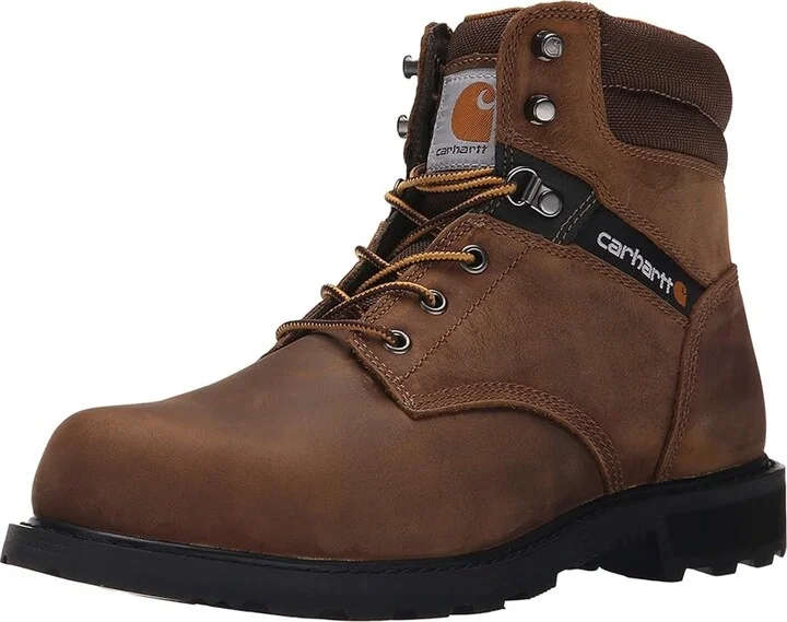 Carhartt Traditional Welt 6 Steel Toe Work Boot Men's Work Boots Crazy Horse Brown Leather : 8 D - Medium - Image 2