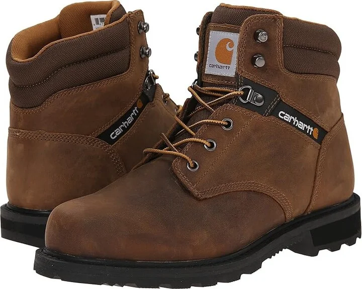 Carhartt Traditional Welt 6 Work Boot Men's Work Boots Crazy Horse Brown Leather : 8 D - Medium