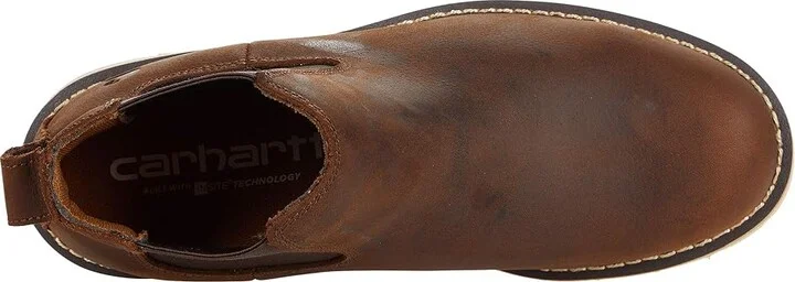 Carhartt Wedge 5 Chelsea Pull-On Boot Soft Toe Men's Shoes Dark Bison Oil Tanned : 8 D - Medium, Leather - Image 2