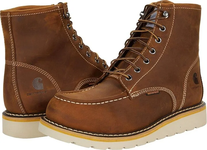 Carhartt Wedge 6 Waterproof Soft Toe Women's Shoes Dark Bison Oil Tanned : 8.5 D - Wide, Leather