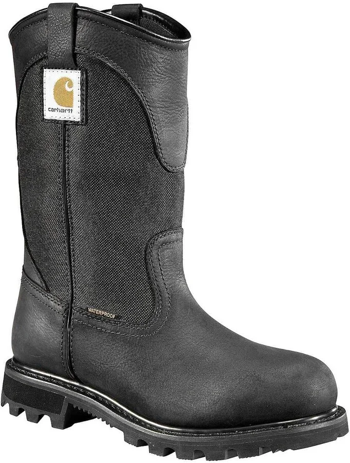 Carhartt Women's Waterproof Western Work Boot Soft Toe Jet Black 9 M