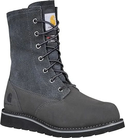 Carhartt WP 8 Ins. Wedge Fold Down Winter Boot Women's Boots Dark Grey Nubuck : 6 B - Medium, Leather/Textile
