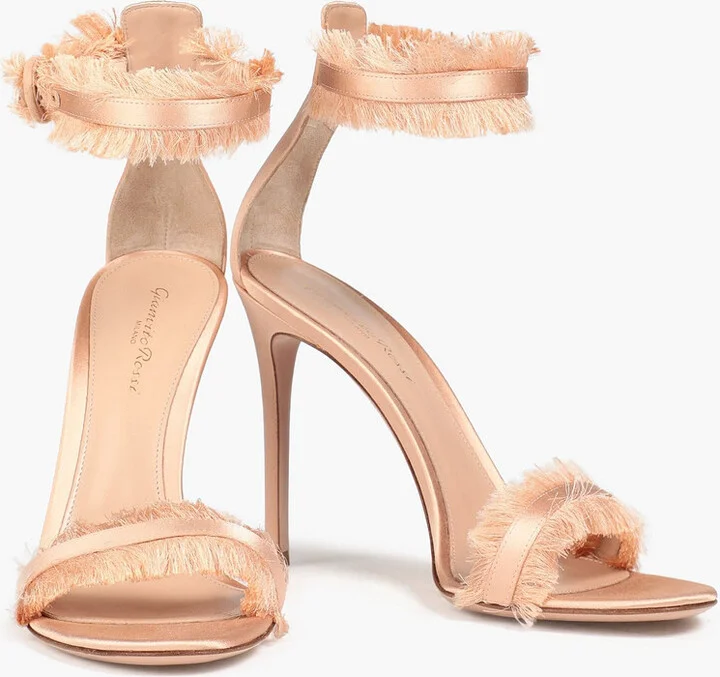 Caribe frayed satin sandals - Image 2