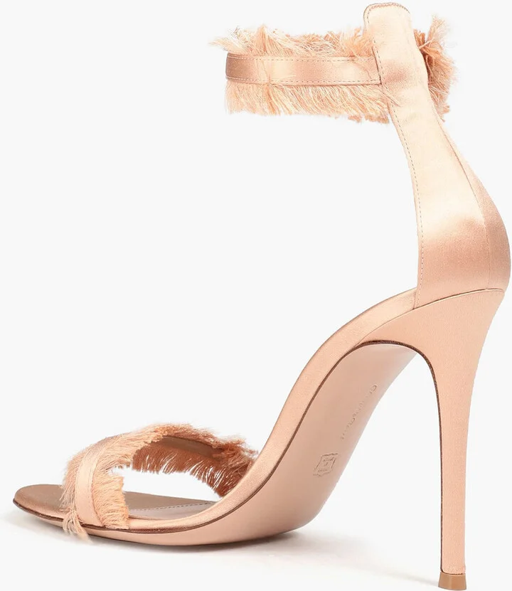 Caribe frayed satin sandals - Image 3