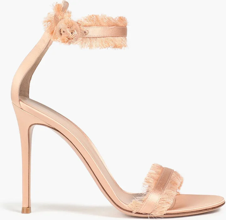 Caribe frayed satin sandals