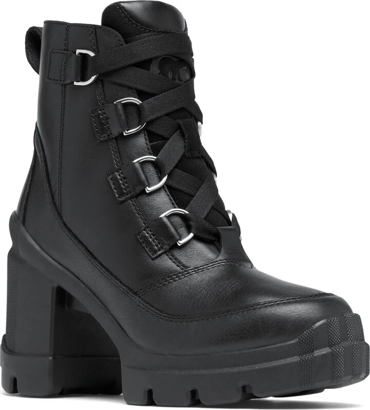 Caribou X Waterproof Lace-Up Block Heel Bootie