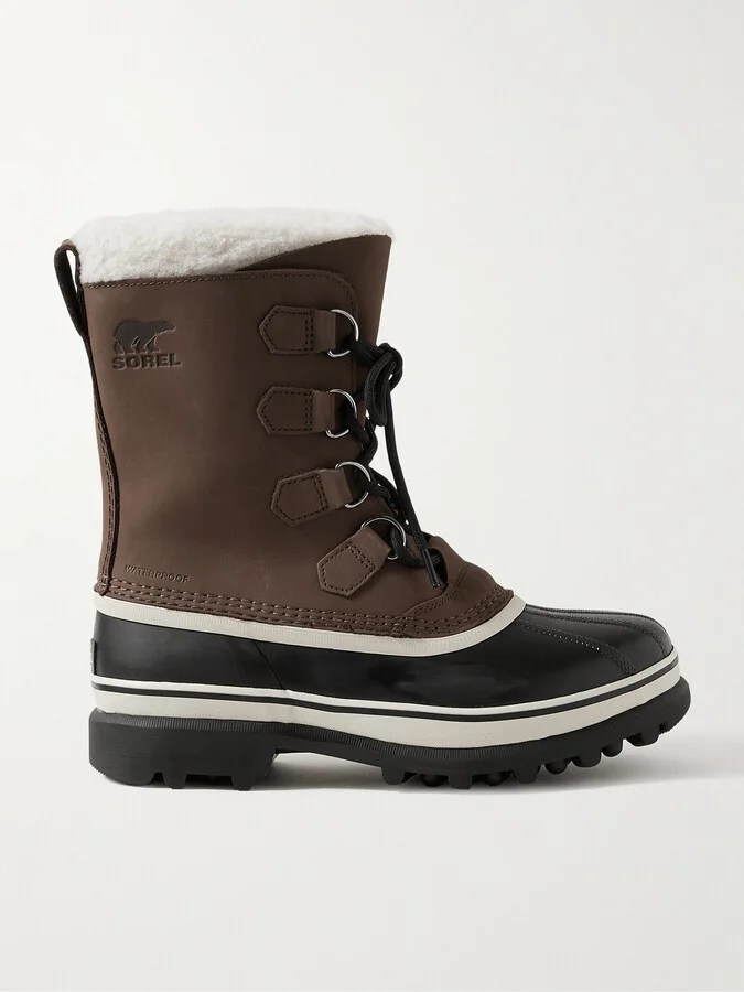 CARIBOU™ Faux Shearling-Trimmed Nubuck and Rubber Snow Boots