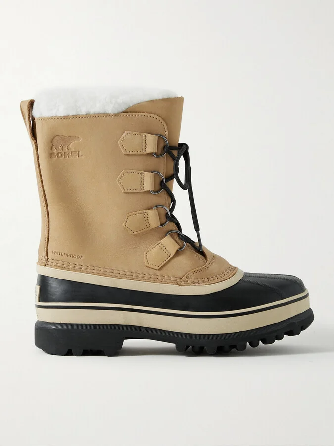 Caribou™ Faux Shearling-Trimmed Nubuck and Rubber Snow Boots