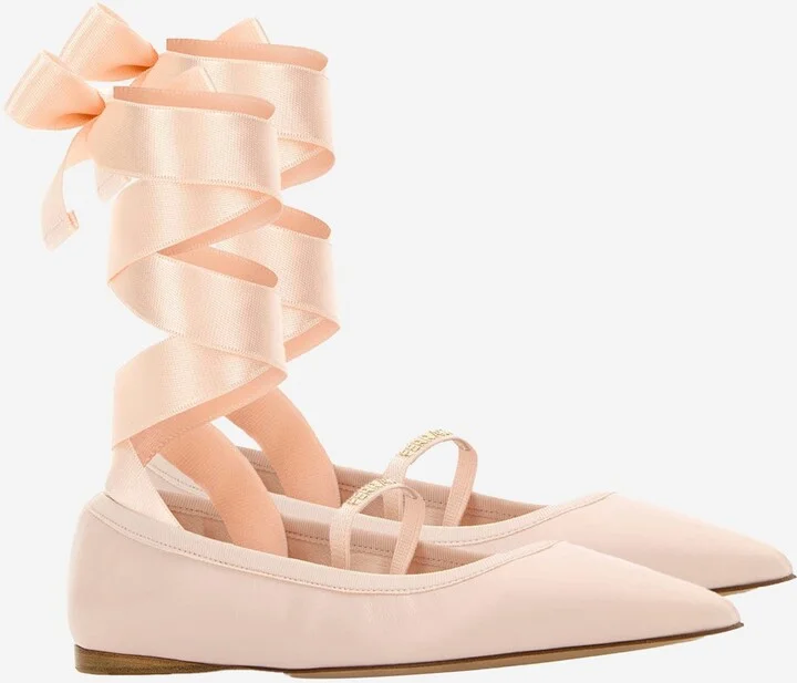 Carice Ballet Shoes In Pink Leather - Image 2