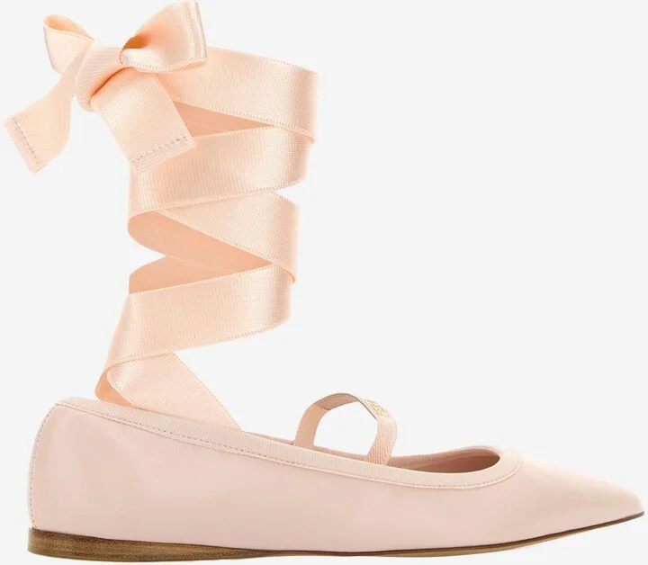 Carice Ballet Shoes In Pink Leather - Image 3