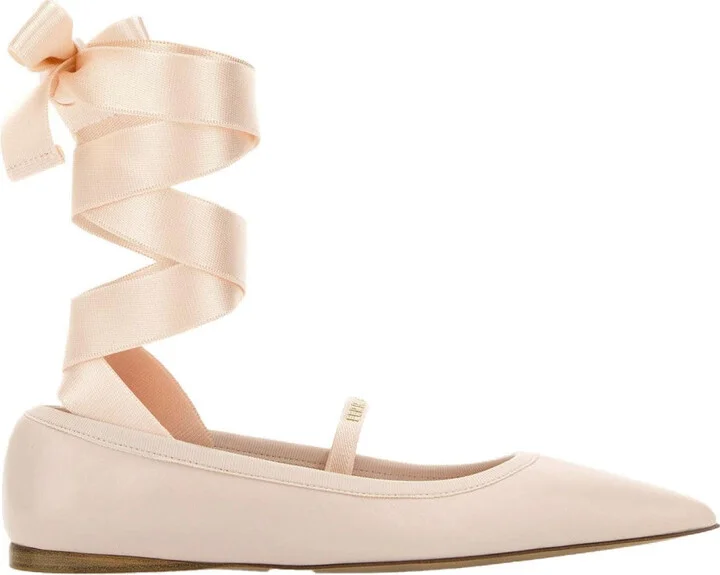 Carice Ballet Shoes In Pink Leather