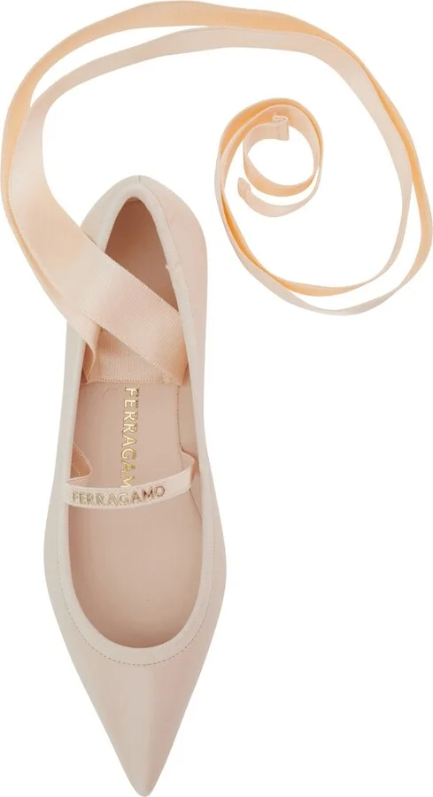 'carice' Pink Ballerinas With Tie-ankle Laces In Leather Woman - Image 4