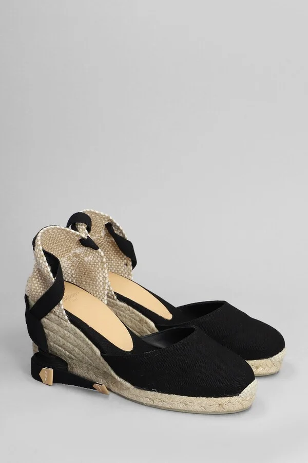 Carina-6-001 Wedges In Black Canvas - Image 2