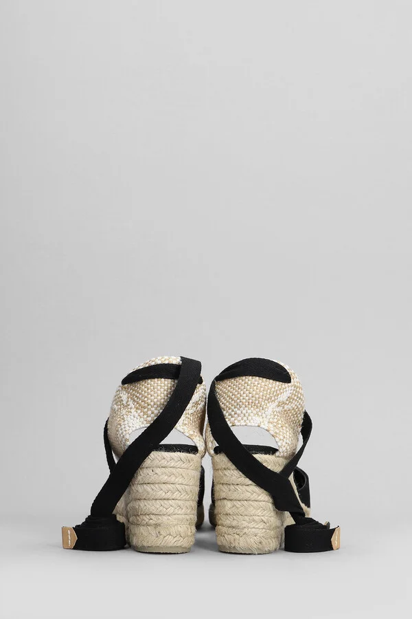 Carina-6-001 Wedges In Black Canvas - Image 4