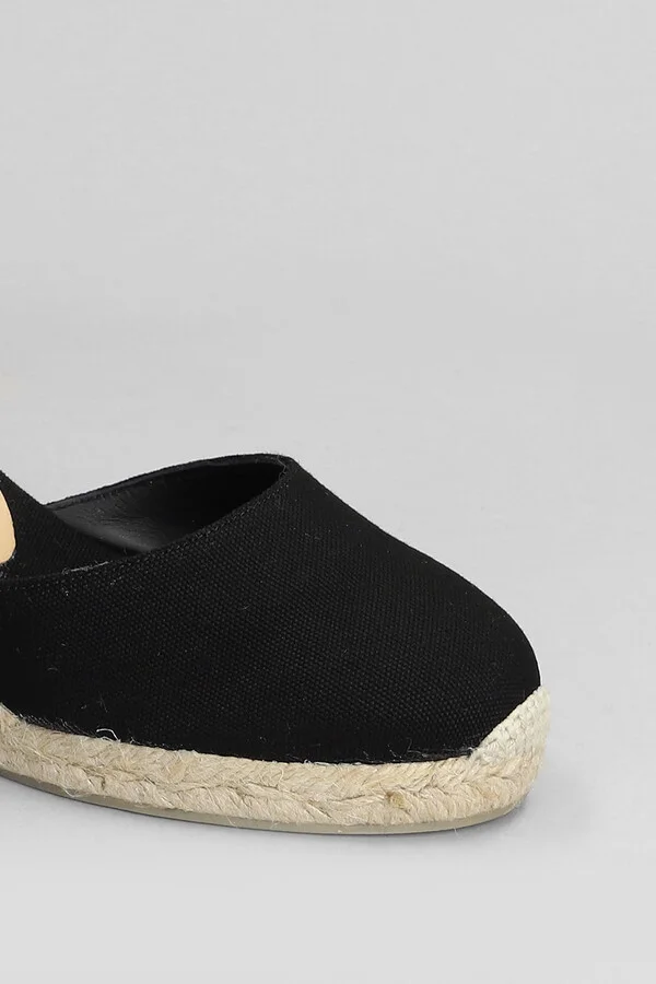 Carina-6-001 Wedges In Black Canvas - Image 5