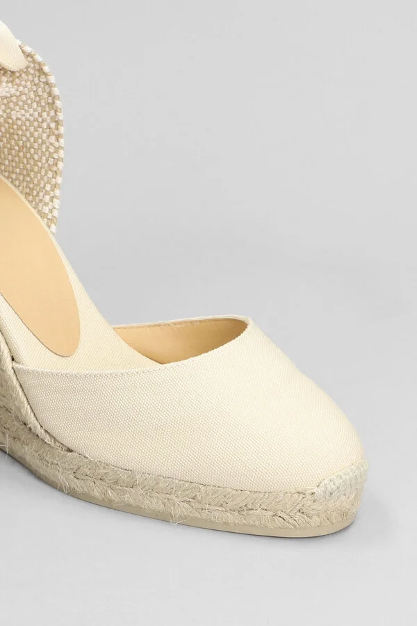Carina-8-001 Wedges In Beige Canvas - Image 5