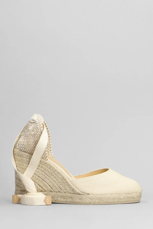 Carina-8-001 Wedges In Beige Canvas