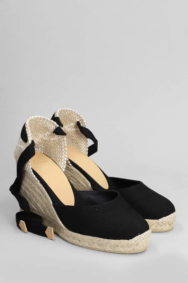 Carina-8-001 Wedges In Black Canvas - Image 2