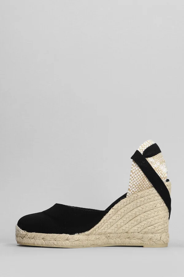 Carina-8-001 Wedges In Black Canvas - Image 3