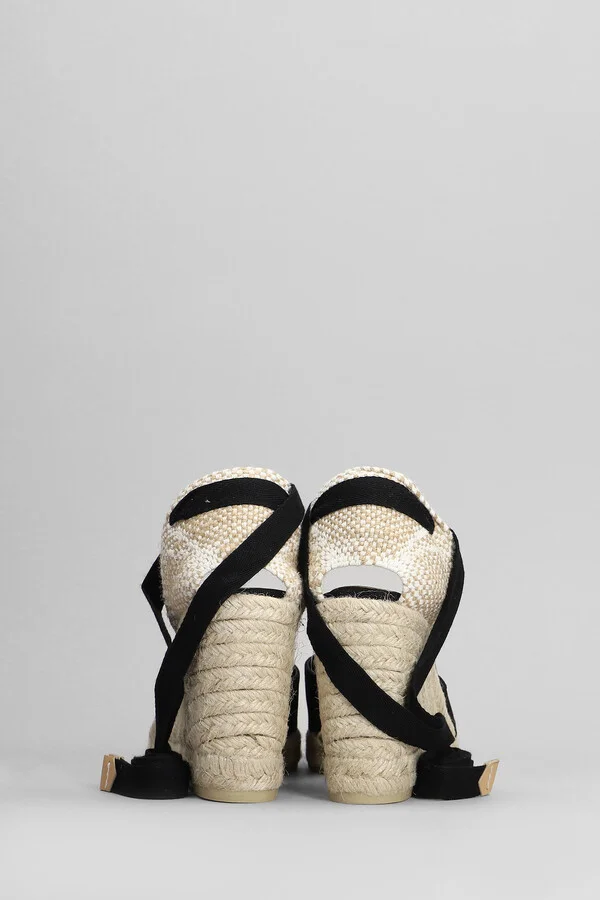 Carina-8-001 Wedges In Black Canvas - Image 4