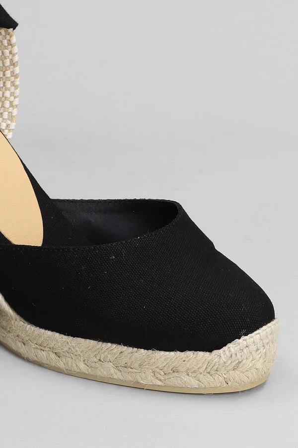 Carina-8-001 Wedges In Black Canvas - Image 5