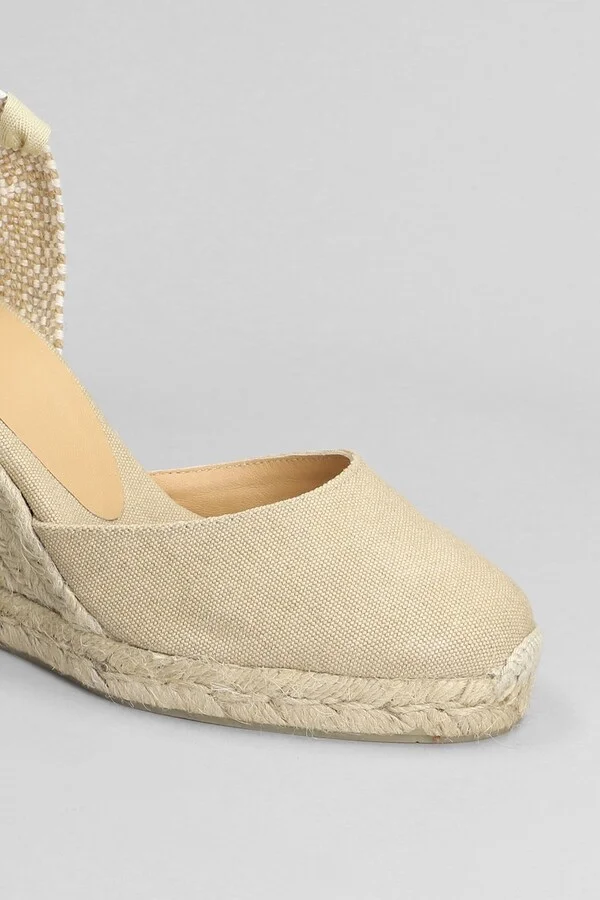 Carina-8-002 Wedges In Beige Canvas - Image 5