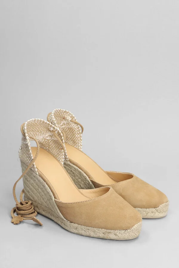 Carina-8-007 Wedges In Beige Suede - Image 2