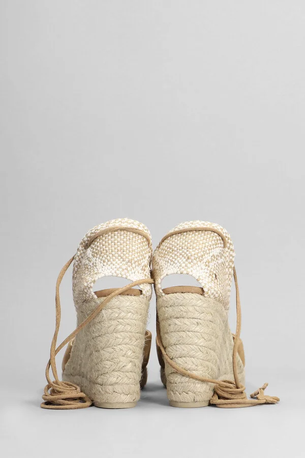 Carina-8-007 Wedges In Beige Suede - Image 4