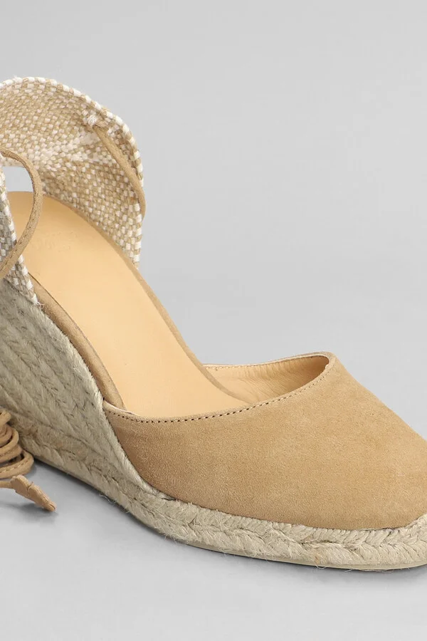 Carina-8-007 Wedges In Beige Suede - Image 5