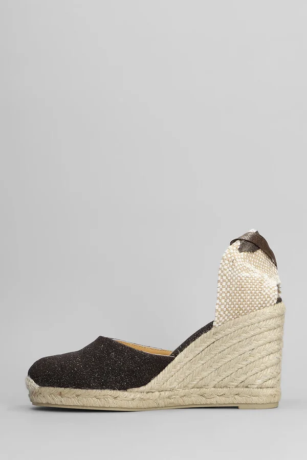Carina-8-032 Wedges In Brown Canvas - Image 3