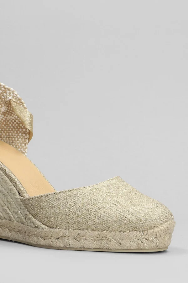 Carina-8-032 Wedges In Gold Canvas - Image 5