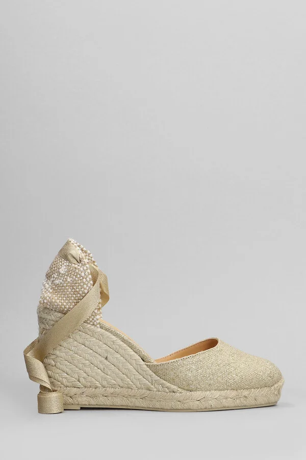 Carina-8-032 Wedges In Gold Canvas