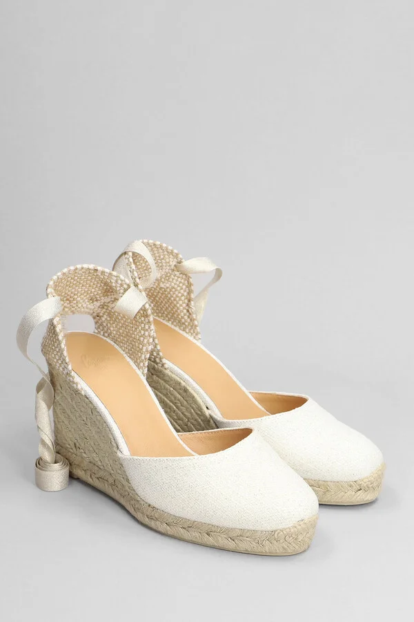 Carina-8-032 Wedges In White Canvas - Image 2