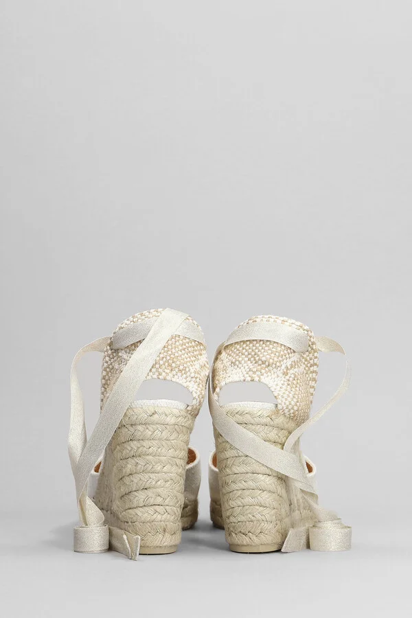 Carina-8-032 Wedges In White Canvas - Image 4