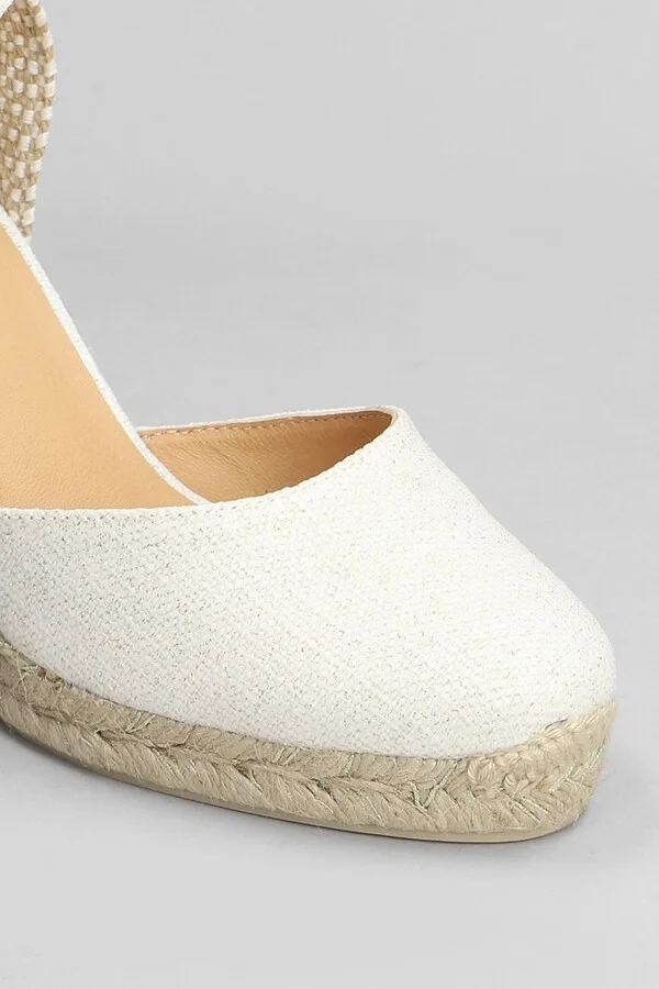 Carina-8-032 Wedges In White Canvas - Image 5